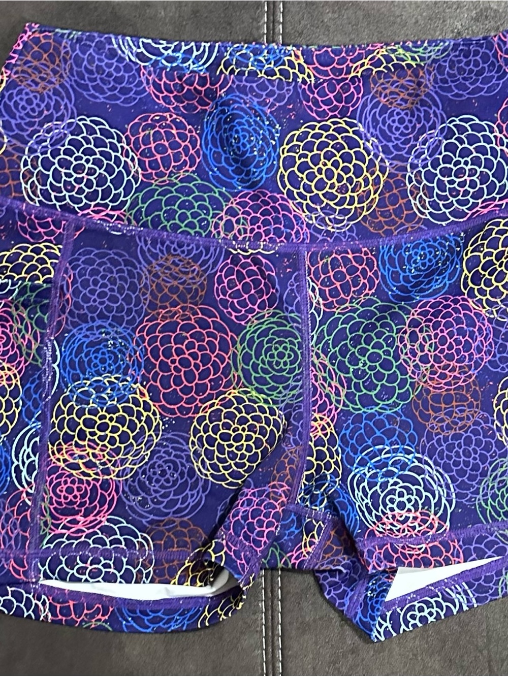 Amazon Essentials Purple Floral-Pattern Athletic Shorts